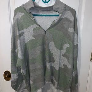 Aerie 1/4 Zip Camo Pullover
